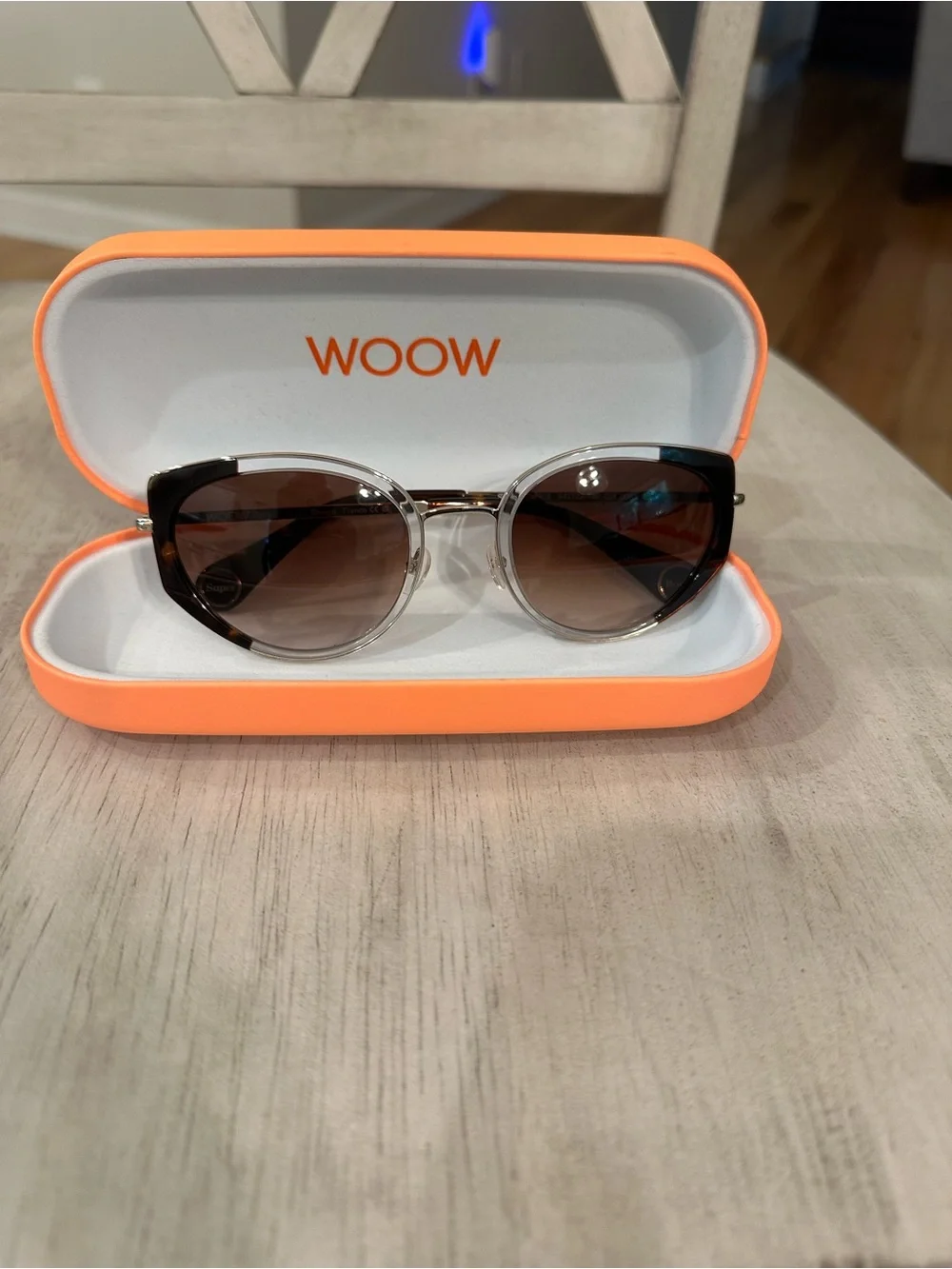 Women's WOOW French designed Sunglasses - Black/Clear Gradient Lenses